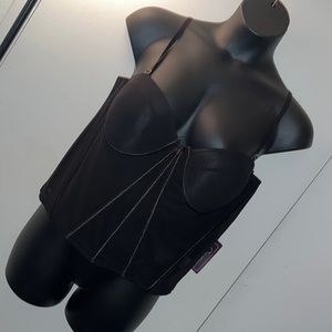 Sheer mock corset top 3X